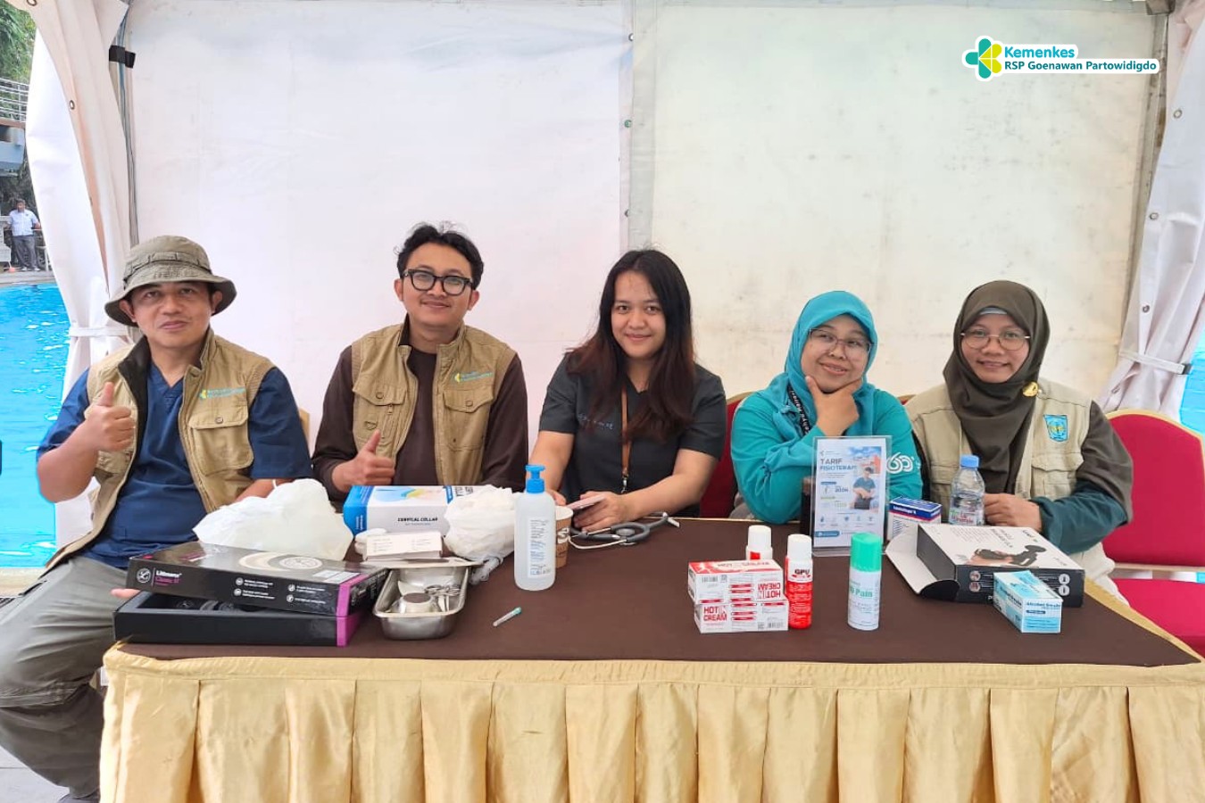 Tim Pendamping Medis RS Goenawan Partowidigdo dalam acara CMAS Asian Championship Underwater Hockey  yang diselenggarakan pada di Hotel Seruni, Cisarua, Bogor.