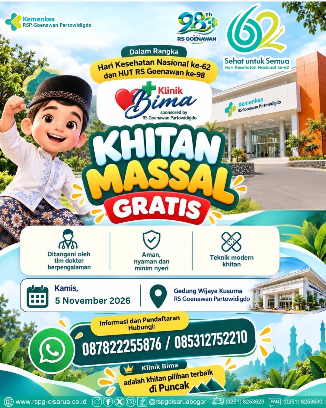 Khitanan Massal Dalam Rangka HKN Ke-62 dan HUT ke-98 RS Goenawan